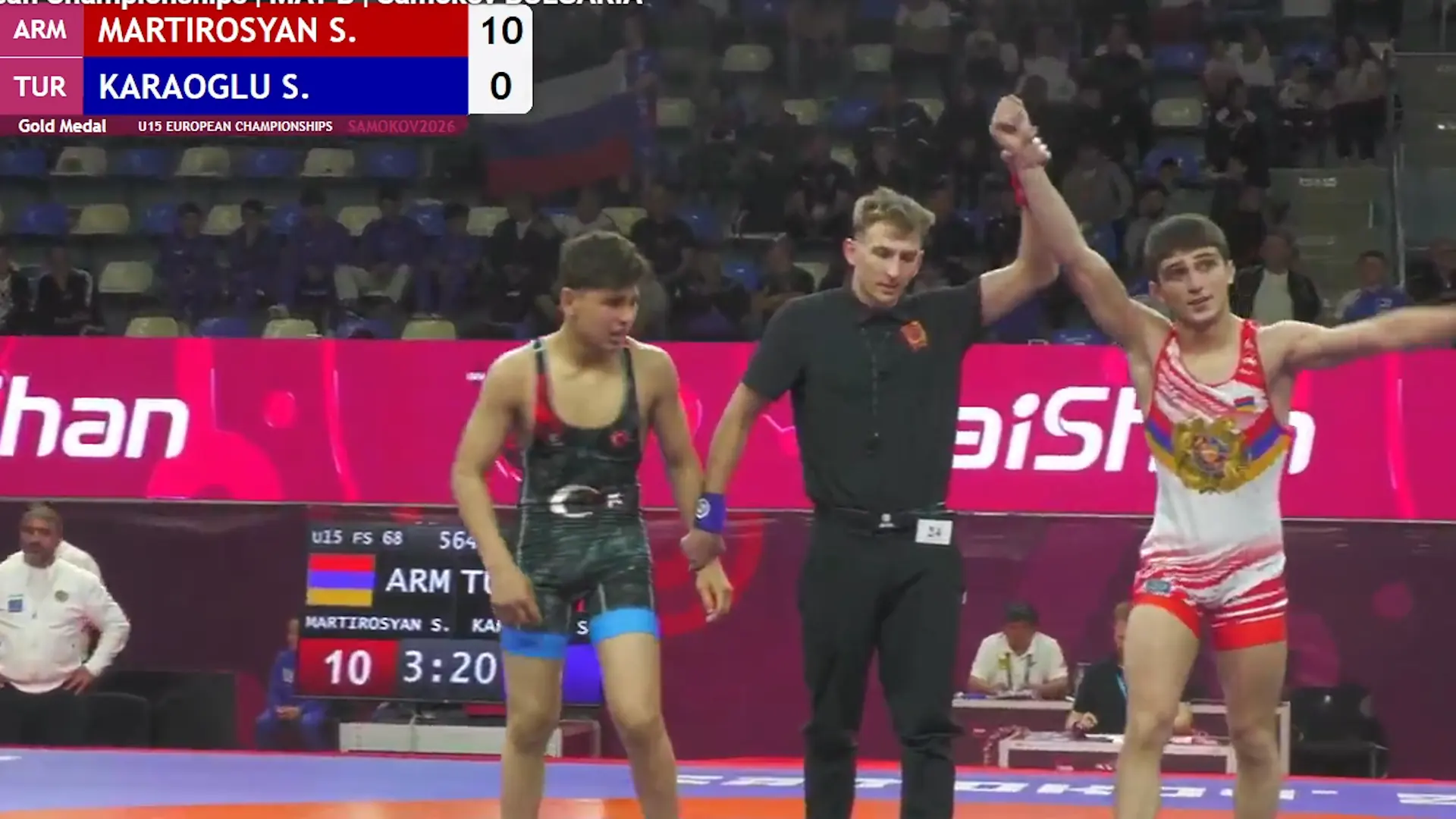 Шаген Мартиросян стал чемпионом Европы U15 по вольной борьбе