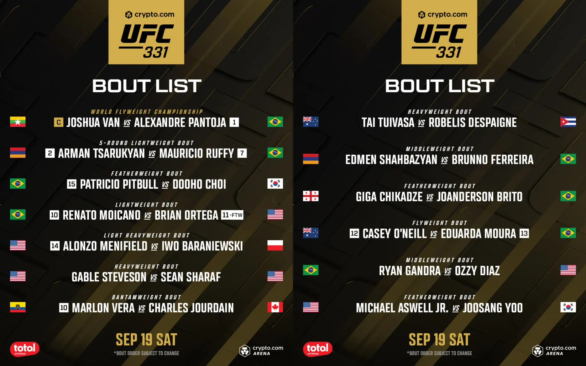 UFC 331 card